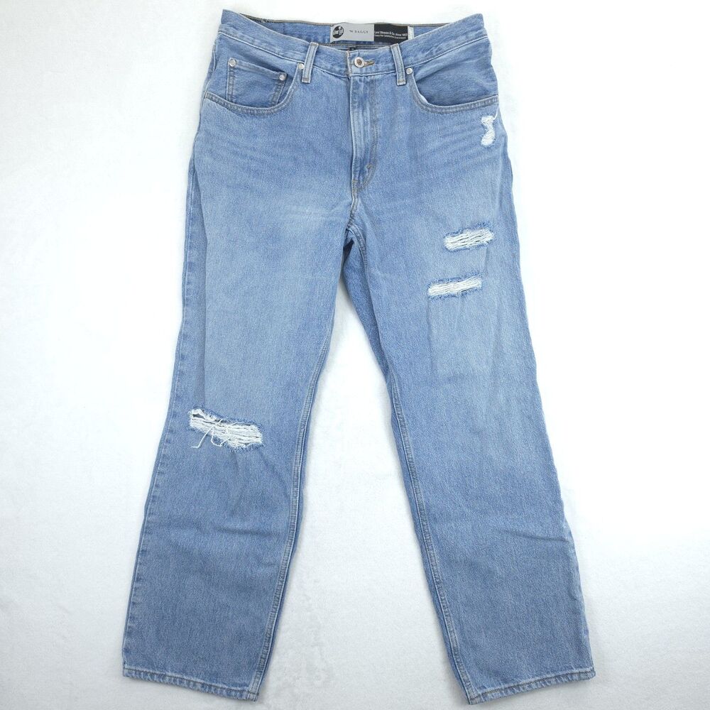 Levis SilverTab 94 Baggy Jeans Mens 31x29 Distressed Light Wash Y2K Denim